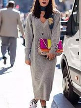 Load image into Gallery viewer, Maxi Vintage Dress with Long Sleeves