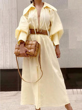 Load image into Gallery viewer, Elegant V-neck Shirt Dress