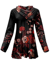 Load image into Gallery viewer, Flower Print Pile Collar Women's Tops