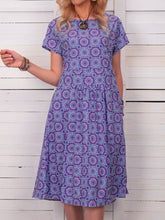 Load image into Gallery viewer, Round Neck Loose Pattern Printing Women's Casual Dress