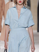 Load image into Gallery viewer, Fashionable Solid Color Shirt Suit