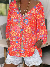 Load image into Gallery viewer, Women's V-Neck Print Short Suit