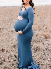 Load image into Gallery viewer, V-neck Sexy Maternity Slim Dress