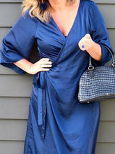 Load image into Gallery viewer, Fashionable and Elegant V-neck Waist Tie Dress