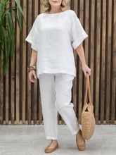 Load image into Gallery viewer, Women's Casual Solid Color Cotton And Linen Suit