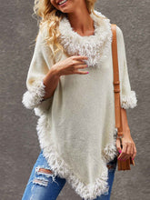 Load image into Gallery viewer, Elegant Casual Knit Cape with Fur Collar
