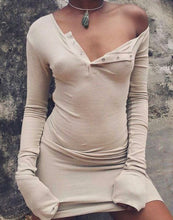 Load image into Gallery viewer, Women Sexy Long Sleeve Solid Color Slim Knitted Dress