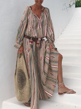 Load image into Gallery viewer, Bohemian Stripe Fashion Holiday Dress