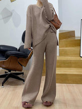 Load image into Gallery viewer, Women's Autumn and Winter Solid Color Warm Long Two-piece Suit