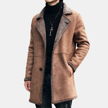 Load image into Gallery viewer, Mid-Length Leather Trench Coat Thickened Men