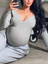 Load image into Gallery viewer, Autumn Comfortable Home Slim Maternity Dress