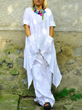 Load image into Gallery viewer, Women's White Casual Loose Linen Suit
