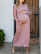 Load image into Gallery viewer, Elegant Lace Sleeve Stitching Maternity Dresses