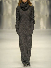 Load image into Gallery viewer, High-Necked Thick Wool Women's Knit Dress