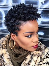 Load image into Gallery viewer, Black Curly Hair Medium Length Chemical Fiber Wig