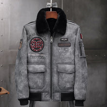 Load image into Gallery viewer, Fleece Lapel Air Force Jacket Men's Coat