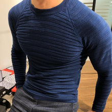 Load image into Gallery viewer, Men's Navy Blue Round Neck Comfortable Sweater