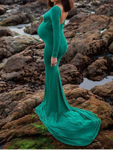 Load image into Gallery viewer, Fashion Long Sleeve Halter Photo Dress for Pregnant Women