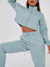 Load image into Gallery viewer, Ladies' Solid Color Comfortable Cotton Top Pants Sports Casual Suit