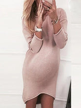 Load image into Gallery viewer, Casual Long Sleeve Round Neck Maternity Knitted Dress