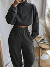 Load image into Gallery viewer, High Neck Zipper Sports Casual Women's Suit