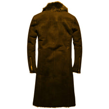Load image into Gallery viewer, Black Long Mens Leather Jacket Winter