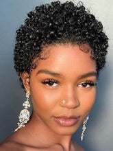 Load image into Gallery viewer, Black Small Curly Chemical Fiber Wig