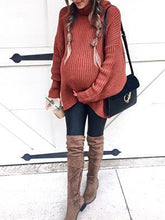Load image into Gallery viewer, Autumn and Winter Loose and Soft Maternity Turtleneck Sweater