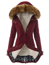 Load image into Gallery viewer, Plush Collar Printed Women's Coats