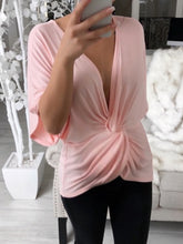 Load image into Gallery viewer, Cotton Short Sleeve Cross Maternity Blouse