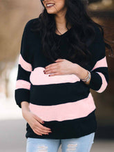 Load image into Gallery viewer, Autumn and Winter Warm Soft Knitted Striped Maternity Top