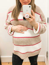 Load image into Gallery viewer, Autumn and Winter Loose and Comfortable Striped Sweater for Pregnant Women