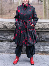 Load image into Gallery viewer, Color Matching Retro Printing Home Women's Coat