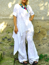 Load image into Gallery viewer, Women's White Casual Loose Linen Suit