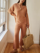 Load image into Gallery viewer, Knit Round Neck Long Sleeves Women's Suit