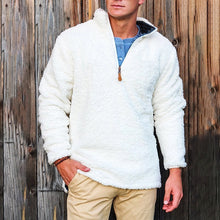 Load image into Gallery viewer, Pure White Loose Zipper Men's Tops