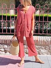 Load image into Gallery viewer, Knitted Loose Sleeveless Buttons Women's Suits