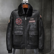Load image into Gallery viewer, Fleece Lapel Air Force Jacket Men's Coat