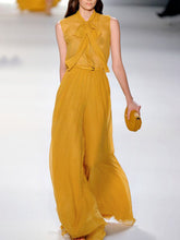 Load image into Gallery viewer, Wide Leg Sleeveless Chiffon Bow Women's Suit