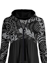 Load image into Gallery viewer, Black and White Print Long Sleeve Dress