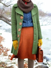 Load image into Gallery viewer, Woolen Lapel Button Outdoor Women's Coat