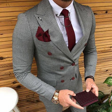 Load image into Gallery viewer, Check Stripe Printing Business Men's Coat