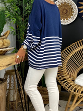 Load image into Gallery viewer, Ladies Casual Top With Horizontal Stripes