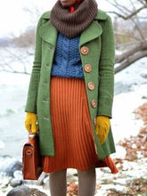 Load image into Gallery viewer, Woolen Lapel Button Outdoor Women's Coat