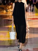 Load image into Gallery viewer, Black Strapless Sleeveless Long Cake Dress