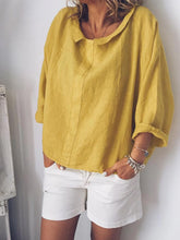 Load image into Gallery viewer, Women's Casual Long Sleeve Blouse And Shorts Suit