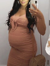 Load image into Gallery viewer, Sexy Stitching Knotted Maternity Bodycon Dress
