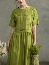 Load image into Gallery viewer, Loose Waist Slimming Half Sleeve Dress