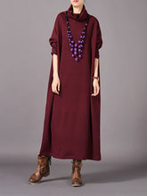 Load image into Gallery viewer, High Neck Knitted Loose Women's Dresses