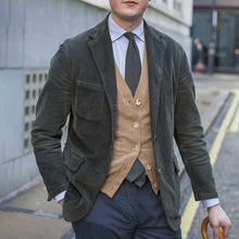 Load image into Gallery viewer, Solid Color Corduroy Suit Men's Coat